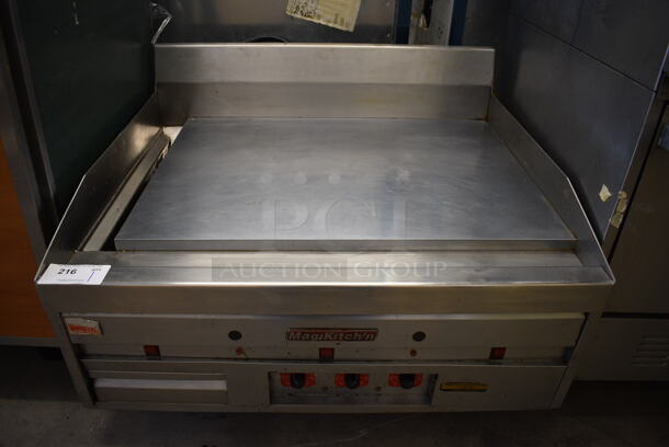 SWEET! MagiCater Stainless Steel Commercial Countertop Gas Powered Chrome Top Flat Top Griddle w/ Thermostatic Controls. 36x31x25 - Image 1 of 6