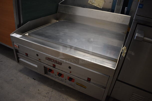 SWEET! MagiCater Stainless Steel Commercial Countertop Gas Powered Chrome Top Flat Top Griddle w/ Thermostatic Controls. 36x31x25 - Image 2 of 6