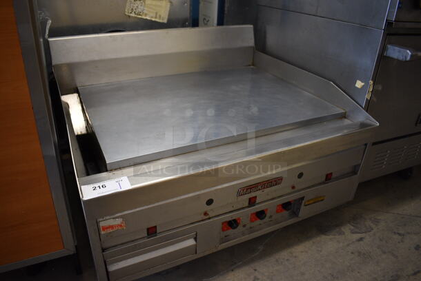 SWEET! MagiCater Stainless Steel Commercial Countertop Gas Powered Chrome Top Flat Top Griddle w/ Thermostatic Controls. 36x31x25 - Image 5 of 6