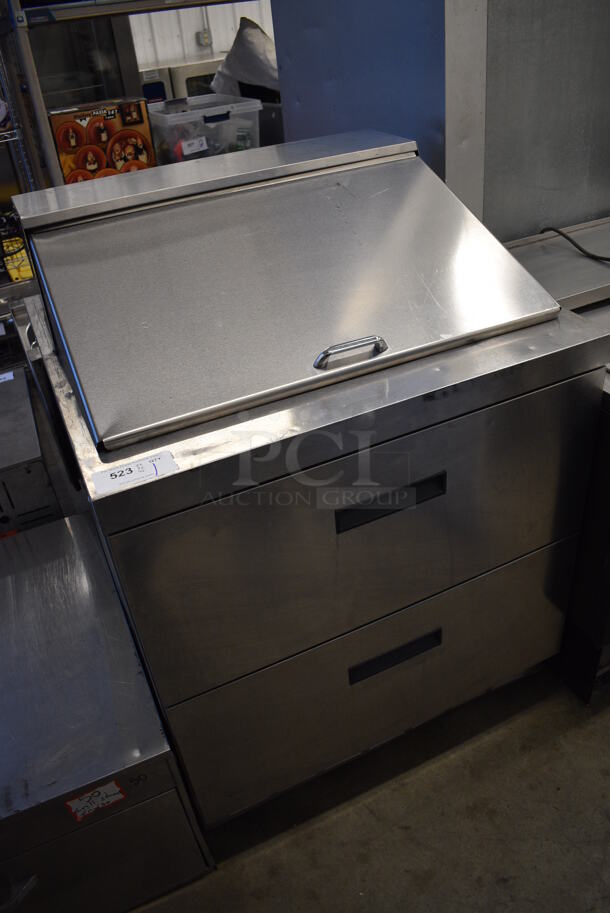 2017 Delfield Model D4432N-12M-A21 Stainless Steel Commercial Sandwich Salad Prep Table Bain Marie Mega Top w/ 2 Drawers on Commercial Casters. 115 Volts, 1 Phase. 32x32x45. Cannot Test - Unit Is Missing Power Cord - Image 2 of 6