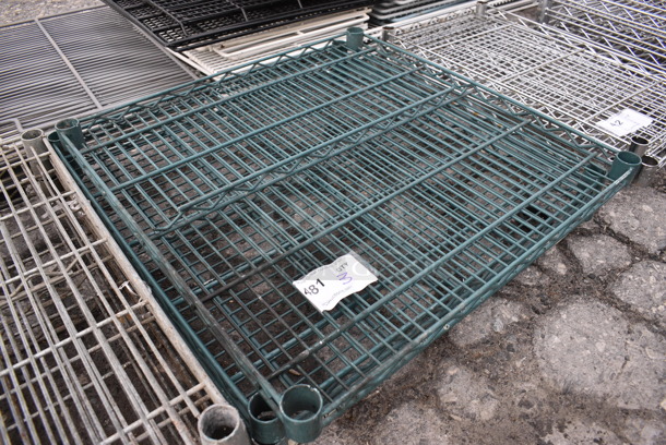 ALL ONE MONEY! Lot of 3 Green Finish Metro Style Shelves! 24x24x1.5 - Image 2 of 2