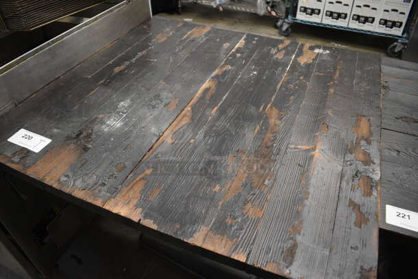 Wooden Tabletop on Black Metal Table Base. 37x37x30 - Image 3 of 3