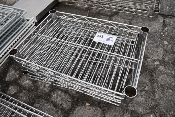 ALL ONE MONEY! Lot of 4 Chrome Finish Metro Style Shelves! 17.5x12x1.5 - Image 2 of 2