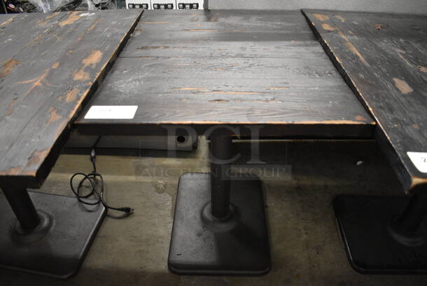Wooden Tabletop on Black Metal Table Base. 24x30.5x30 - Image 1 of 3