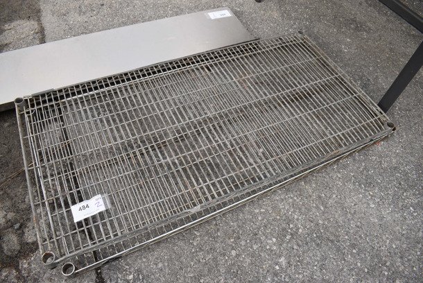 ALL ONE MONEY! Lot of 2 Chrome Finish Metro Style Shelves! 48x24x1.5 - Image 1 of 2