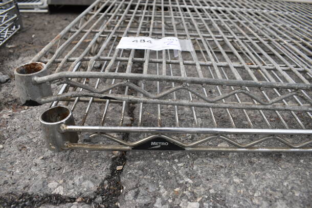ALL ONE MONEY! Lot of 2 Chrome Finish Metro Style Shelves! 48x24x1.5 - Image 2 of 2