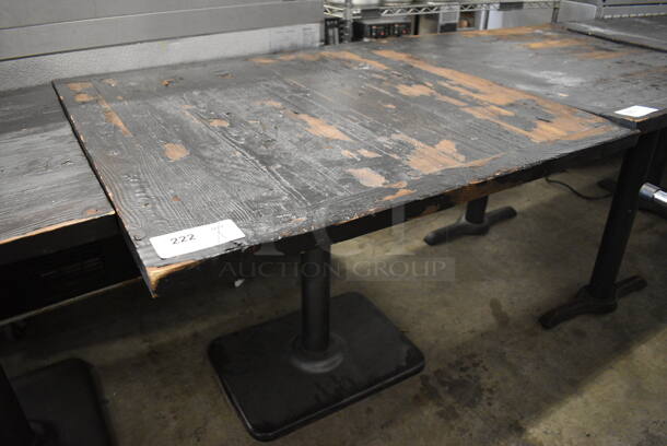 Wooden Tabletop on Black Metal Table Base. 37x37x30