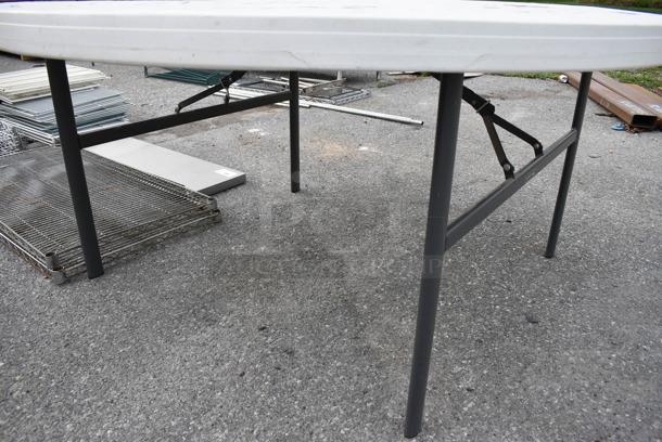 Poly Round Collapsible Table on Metal Legs. 60x60x30 - Image 3 of 3