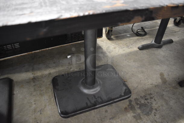 Wooden Tabletop on Black Metal Table Base. 37x37x30 - Image 3 of 3
