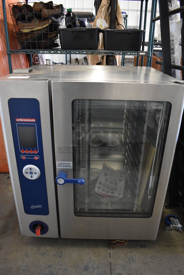 BRAND NEW! GORGEOUS! 2006 Eloma Model Genius 10-11 Stainless Steel Commercial Electric Powered Combi Steamer Convection Oven w/ Metal Pan Rack. 208 Volts, 3 Phase. 51.5x45x76 - Image 2 of 8