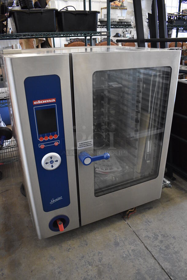BRAND NEW! GORGEOUS! 2006 Eloma Model Genius 10-11 Stainless Steel Commercial Electric Powered Combi Steamer Convection Oven w/ Metal Pan Rack. 208 Volts, 3 Phase. 51.5x45x76 - Image 3 of 8