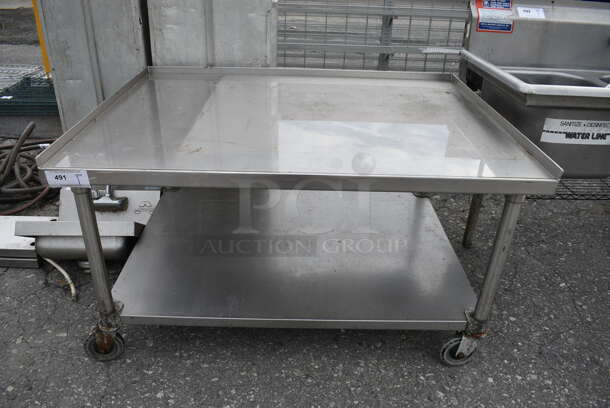 Stainless Steel Commercial Equipment Stand w/ Undershelf on Commercial Casters. 48x36x27.5 - Image 1 of 3