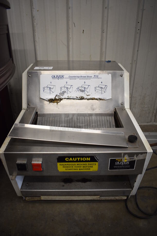 SWEET! Oliver Model 711 Metal Commercial Countertop Bread Loaf Slicer. 115 Volts, 1 Phase. 26x29x22. Tested and Working! - Image 2 of 7
