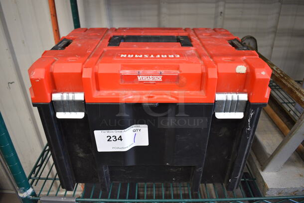 Craftsman Red and Black Poly Toolbox w/ Saw and Drill! 17x13x12