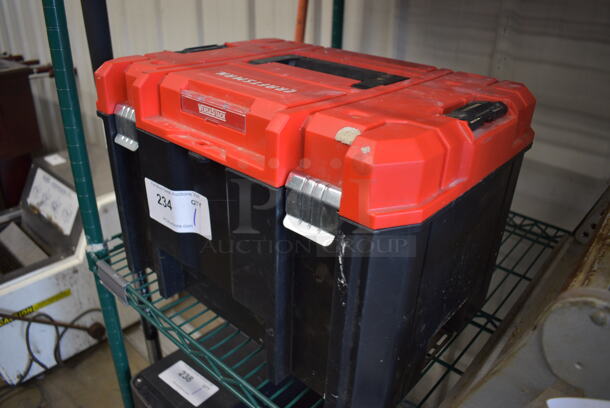 Craftsman Red and Black Poly Toolbox w/ Saw and Drill! 17x13x12 - Image 2 of 4
