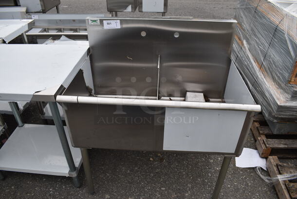 BRAND NEW SCRATCH AND DENT! Regency Stainless Steel Commercial 2 Bay Sink. 36x24x41. Bay 18x21x13
