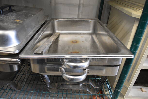2 Stainless Steel Chafing Dish Frames w/ Drop Ins and Lid. 25x14x10. 2 Times Your Bid! - Image 2 of 3
