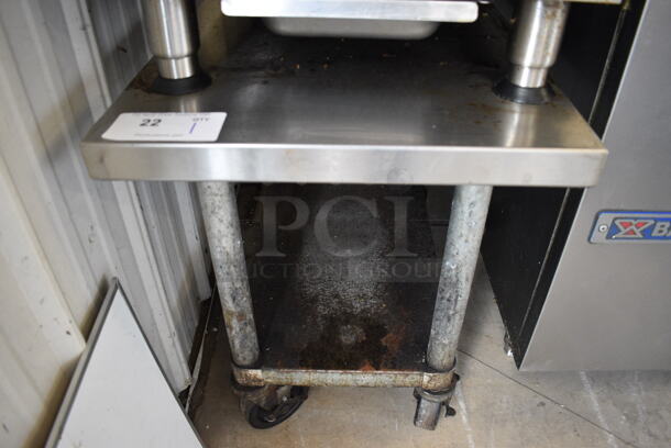 Stainless Steel Commercial Equipment Stand w/ Metal Undershelf on Commercial Casters. 18x30x28