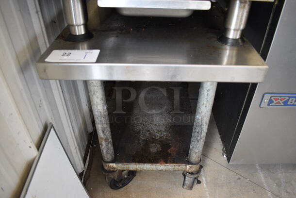Stainless Steel Commercial Equipment Stand w/ Metal Undershelf on Commercial Casters. 18x30x28 - Image 1 of 3