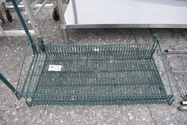 ALL ONE MONEY! Lot of 2 Green Finish Baskets! 35x19x8, 35x15x7