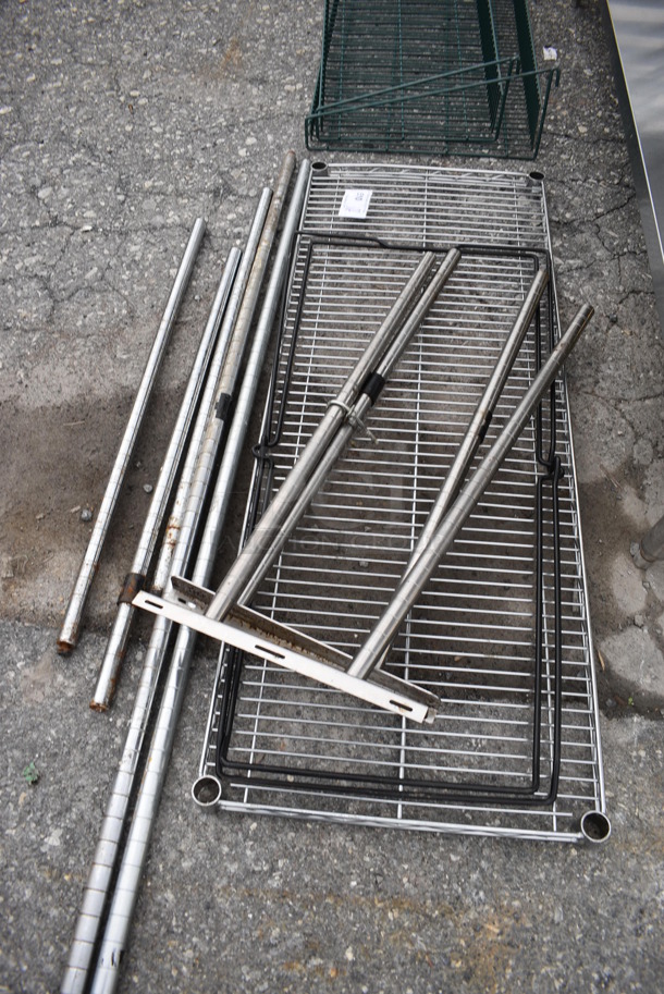 ALL ONE MONEY! Lot of Chrome Finish Shelf, Laundry Bag Frame and Various Poles! - Image 3 of 3