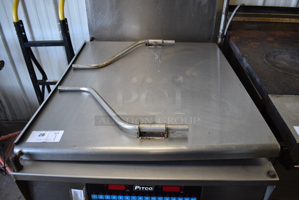 SWEET! 2006 Pitco Frialator Model 24RUFM Stainless Steel Commercial Floor Style Natural Gas Powered Deep Fat Donut Fryer. 72,000 BTU. 32x44x57 - Image 3 of 8