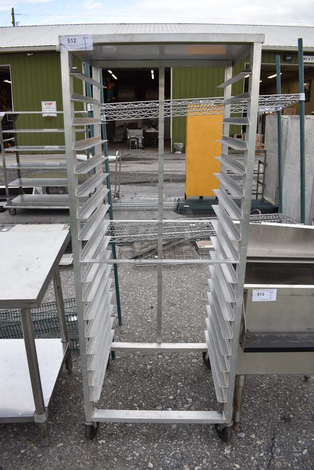 Metal Commercial Pan Transport Rack on Commercial Casters. 26x23.5x67.5