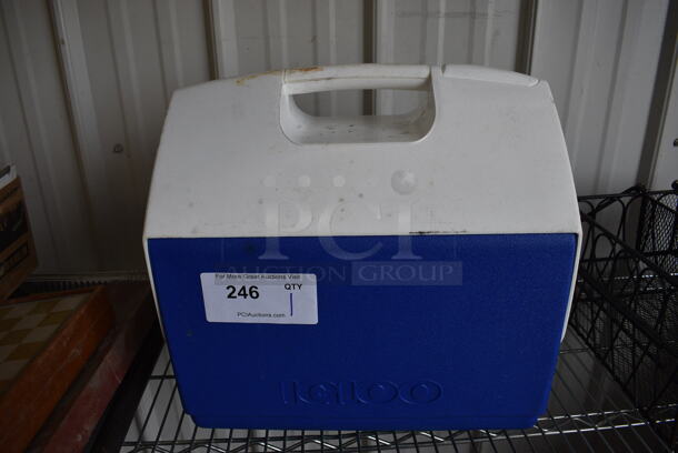 Igloo Blue and White Poly Portable Cooler. 15x10x14