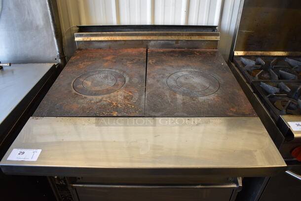 FANTASTIC! Jade Range Stainless Steel Commercial Floor Style Gas Powered 2 Burner Range w/ Lower CONVECTION Oven on Commercial Casters. 36x42x43 - Image 3 of 8
