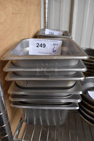 6 Stainless Steel 1/6 Size Drop In Bins. 1/6x4. 6 Times Your Bid!