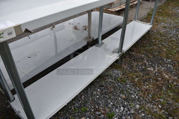 BRAND NEW SCRATCH AND DENT! Regency Stainless Steel Commercial Table w/ Undershelf and Backsplash. 96x18x38 - Image 3 of 4
