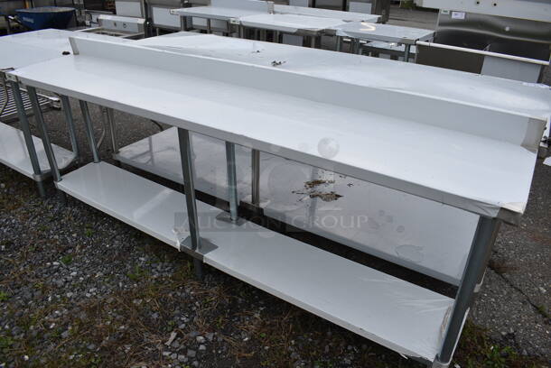 BRAND NEW SCRATCH AND DENT! Regency Stainless Steel Commercial Table w/ Undershelf and Backsplash. 96x18x38 - Image 4 of 4