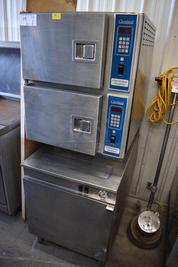 FANTASTIC! Cleveland Stainless Steel Commercial Floor Style Gas Powered Convection 2 Compartment Steam Cabinet. 24x35x64 - Image 2 of 10