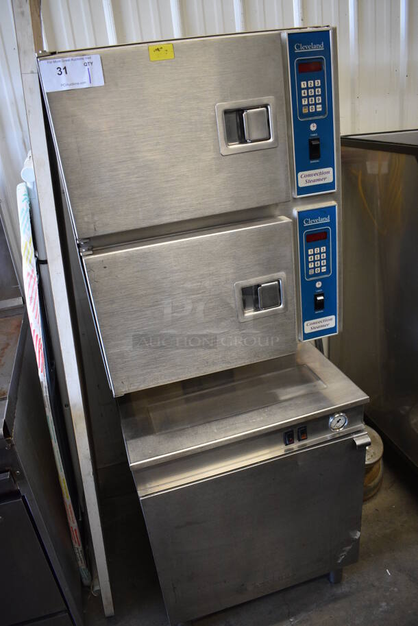 FANTASTIC! Cleveland Stainless Steel Commercial Floor Style Gas Powered Convection 2 Compartment Steam Cabinet. 24x35x64 - Image 3 of 10