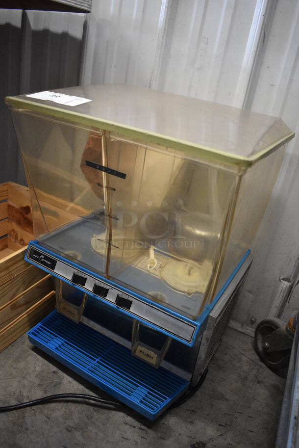 NICE! Jetspray Metal Commercial Countertop 2 Compartment Refrigerated Beverage Machine. 16x16x23. Tested and Powers On But Does Not Get Cold - Image 3 of 5