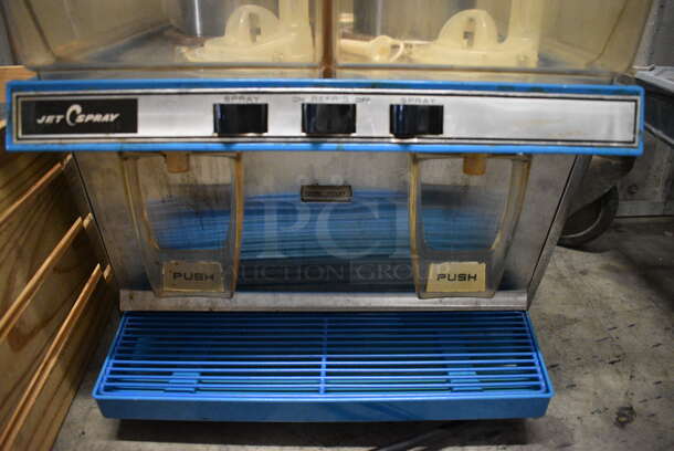 NICE! Jetspray Metal Commercial Countertop 2 Compartment Refrigerated Beverage Machine. 16x16x23. Tested and Powers On But Does Not Get Cold - Image 4 of 5