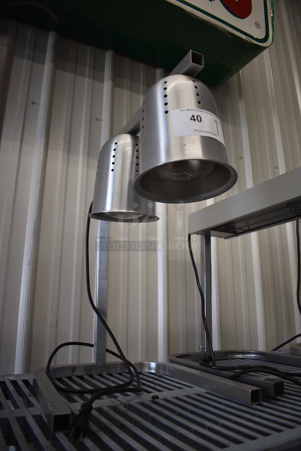 Avantco Metal Commercial Countertop 2 Head Warming Lamp. 14x21x23. Tested and Working! - Image 1 of 3