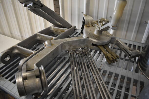 ALL ONE MONEY! Belshaw Type B Metal Commercial Donut Dropper w/ Arm, 2 Hoppers and 3 Dough Plungers! Includes 11x11x9.5, 22.5" - Image 2 of 7
