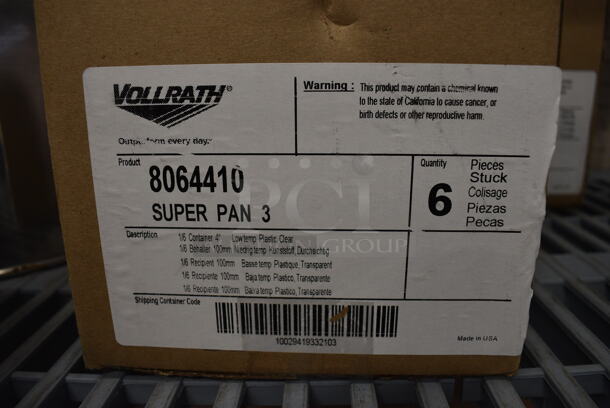 6 BRAND NEW IN BOX! Vollrath Clear Poly 1/6 Size Drop In Bins. 1/6x4. 6 Times Your Bid! - Image 4 of 4