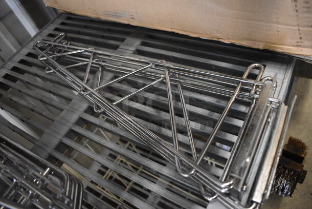 ALL ONE MONEY! Lot of 2 Chrome Finish Brackets! 7.5x20x3 - Image 2 of 3