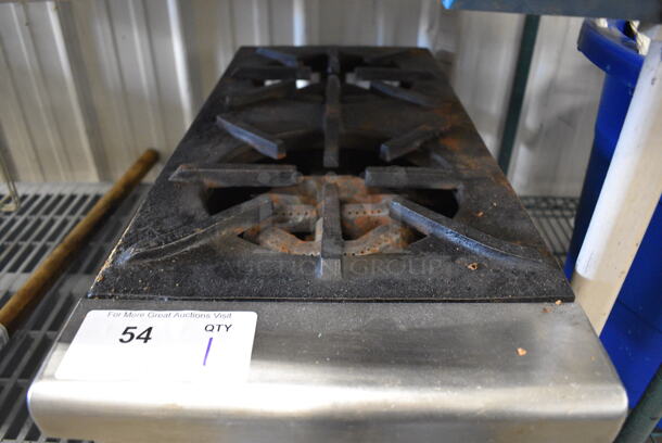 Stainless Steel Commercial Countertop Natural Gas Powered 2 Burner Range. 20,000 BTU. 12x27.5x11 - Image 2 of 5