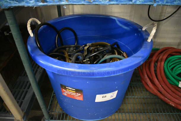 ALL ONE MONEY! Lot of Various Hoses w/ Couplers in Blue Bin!
