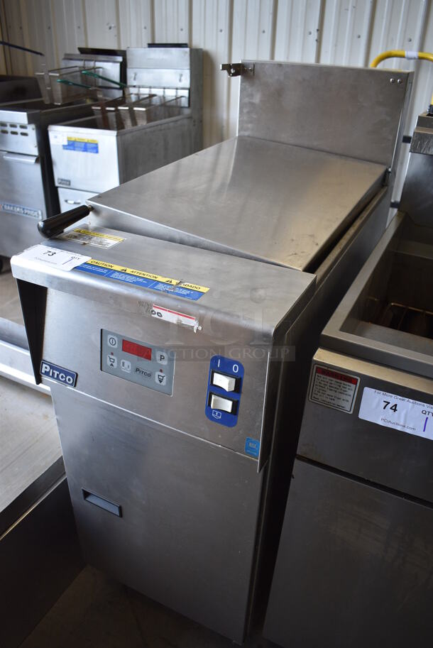 GREAT! Pitco Frialator Stainless Steel Commercial Floor Style Gas Powered Pasta Cooker w/ Lid. 16x36x46 - Image 2 of 9