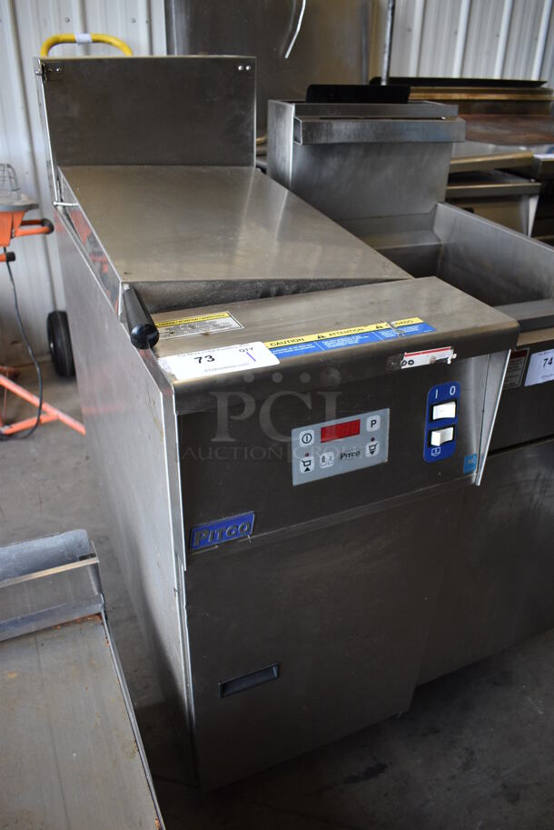 GREAT! Pitco Frialator Stainless Steel Commercial Floor Style Gas Powered Pasta Cooker w/ Lid. 16x36x46 - Image 3 of 9