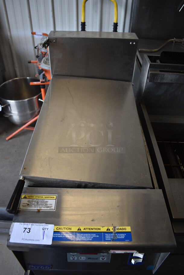 GREAT! Pitco Frialator Stainless Steel Commercial Floor Style Gas Powered Pasta Cooker w/ Lid. 16x36x46 - Image 4 of 9