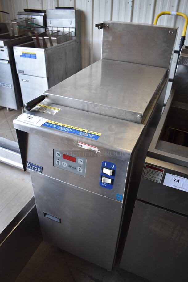 GREAT! Pitco Frialator Stainless Steel Commercial Floor Style Gas Powered Pasta Cooker w/ Lid. 16x36x46 - Image 7 of 9