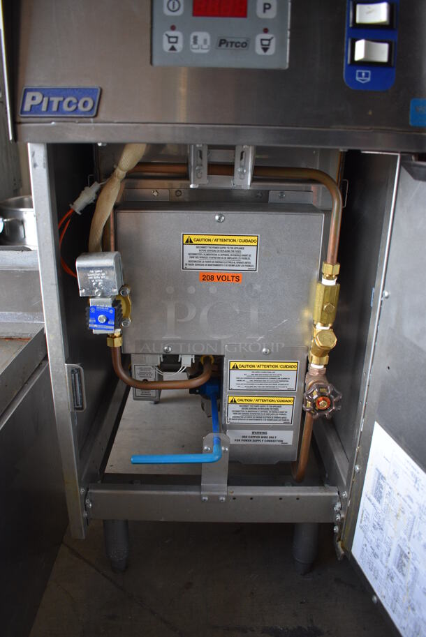 GREAT! Pitco Frialator Stainless Steel Commercial Floor Style Gas Powered Pasta Cooker w/ Lid. 16x36x46 - Image 8 of 9