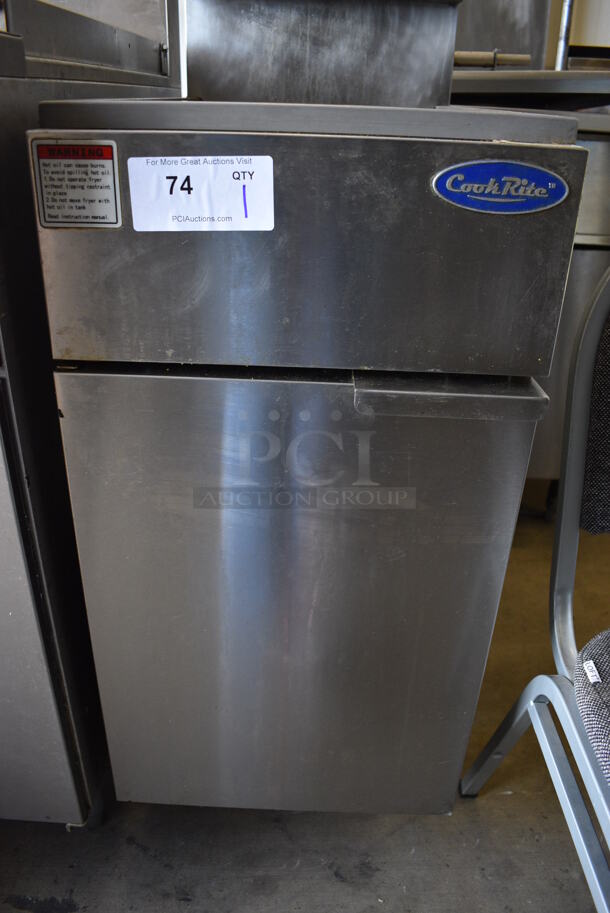 NICE! 2016 CookRite Model ATFS-40 Stainless Steel Commercial Floor Style Natural Gas Powered Deep Fat Fryer. 102,000 BTU. 15.5x31x45 - Image 5 of 7