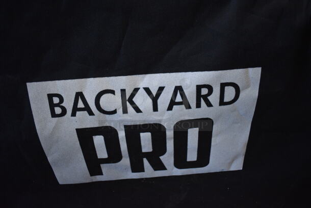 Backyard Pro Metal Commercial Portable Catering Charbroiler Grill w/ Tarp on Commercial Casters. 72x24x35 - Image 3 of 8