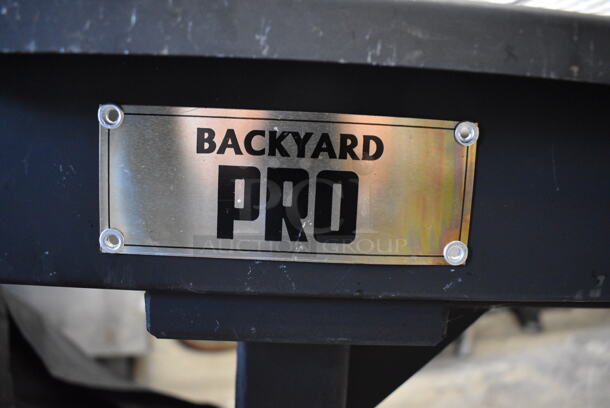 Backyard Pro Metal Commercial Portable Catering Charbroiler Grill w/ Tarp on Commercial Casters. 72x24x35 - Image 6 of 8